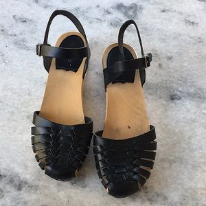 Swedish Hasbeens RARE Black Sandals